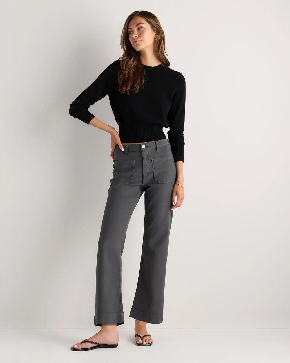 Quince French Terry Wide Leg Pants Size 14